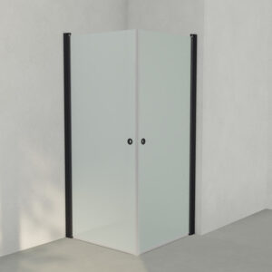 INR Linc Angel Original Dusjhjørne - Matt Svart/Frostet glass