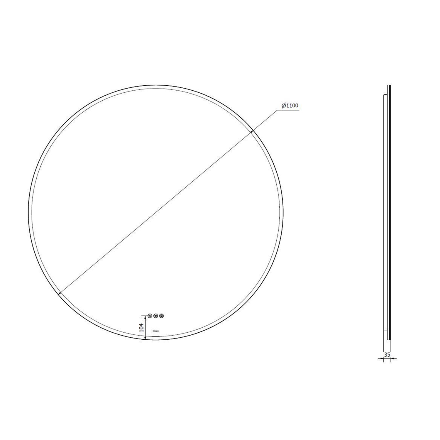 VikingBad Oda Rundt Speil m/LED lys - Bilde 6