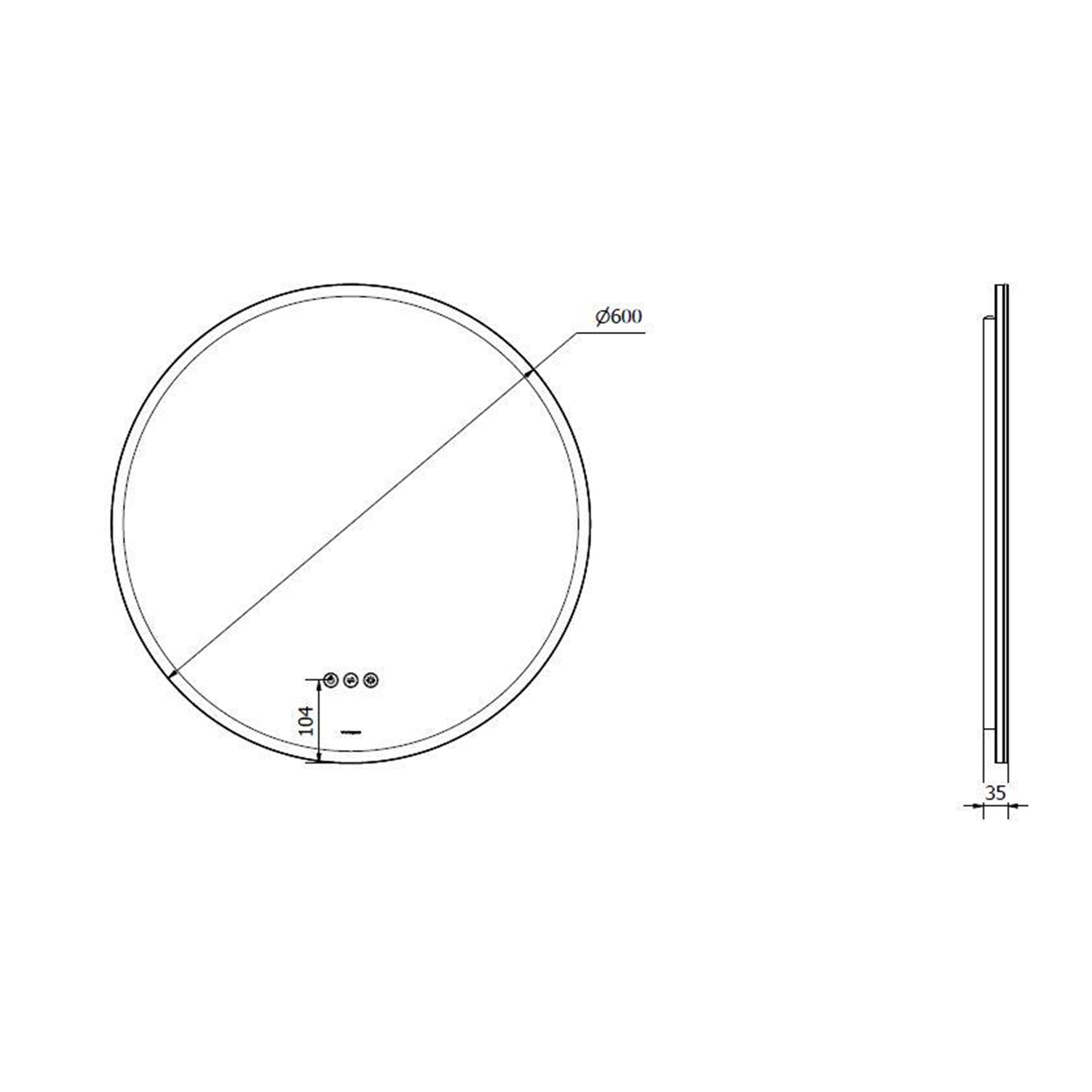 VikingBad Oda Rundt Speil m/LED lys - Bilde 4