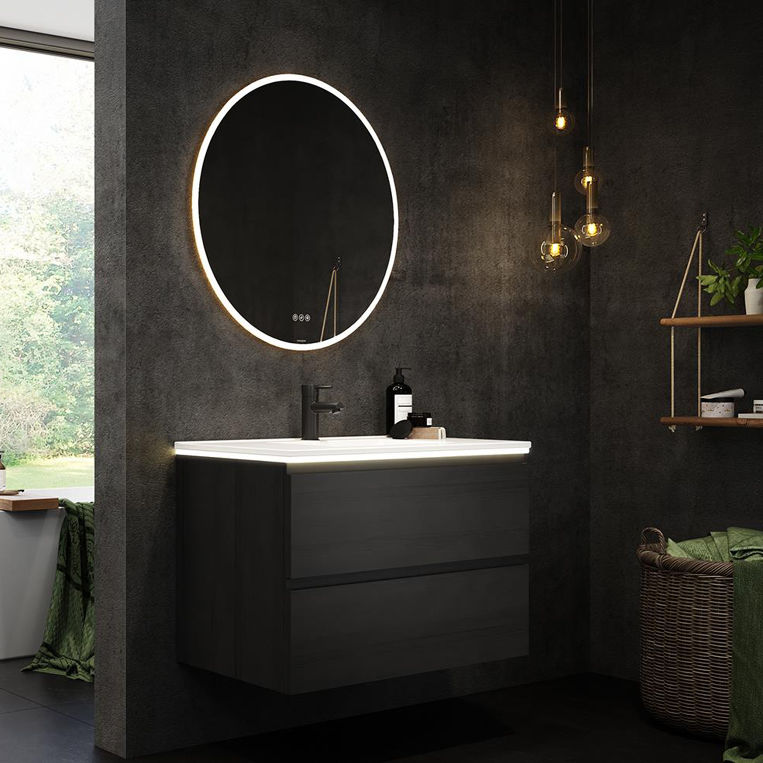 VikingBad Oda Rundt Speil m/LED lys - Bilde 3