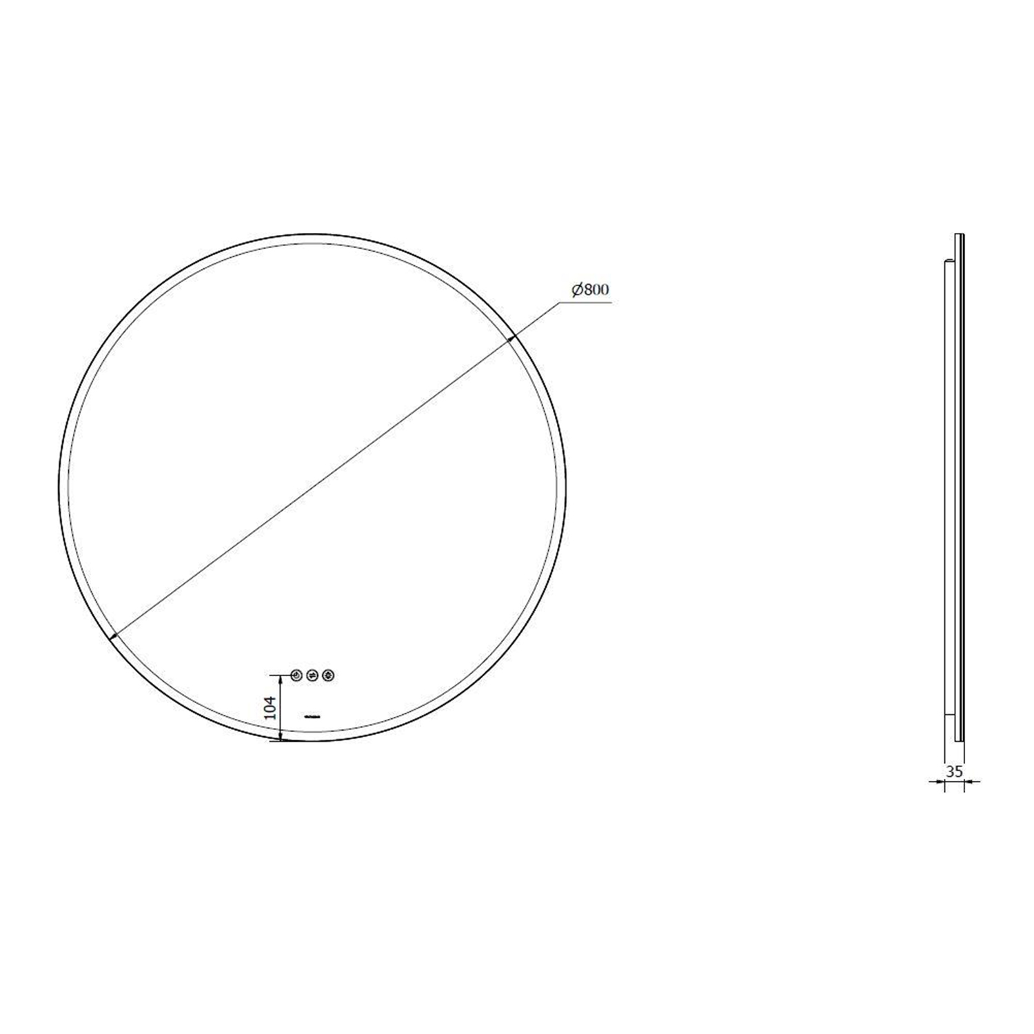 VikingBad Oda Rundt Speil m/LED lys - Bilde 5