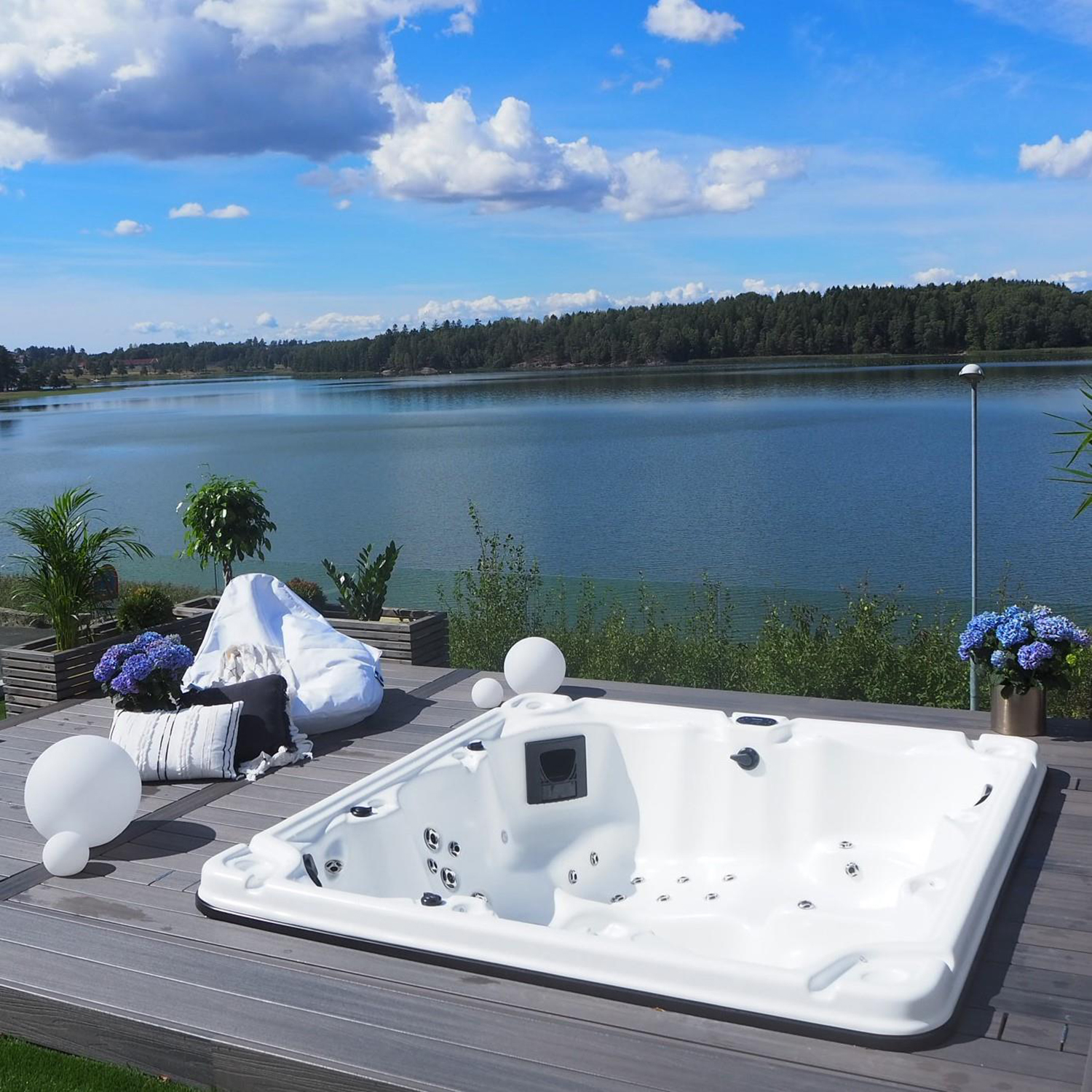 VikingBad Heritage II Utespa Perlehvit/Grått m/lokk - Bilde 3