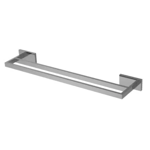 VikingBad Luna Rett Dobbel Håndklestang - Krom