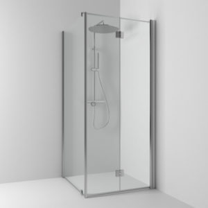 Svedbergs Skoga Foldedusj med fastvegg - Krom Matt