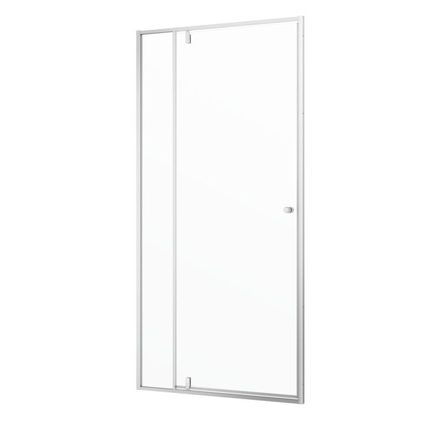 Sealskin Contour Pivotdør med fast del 100 cm - Børstet Stål