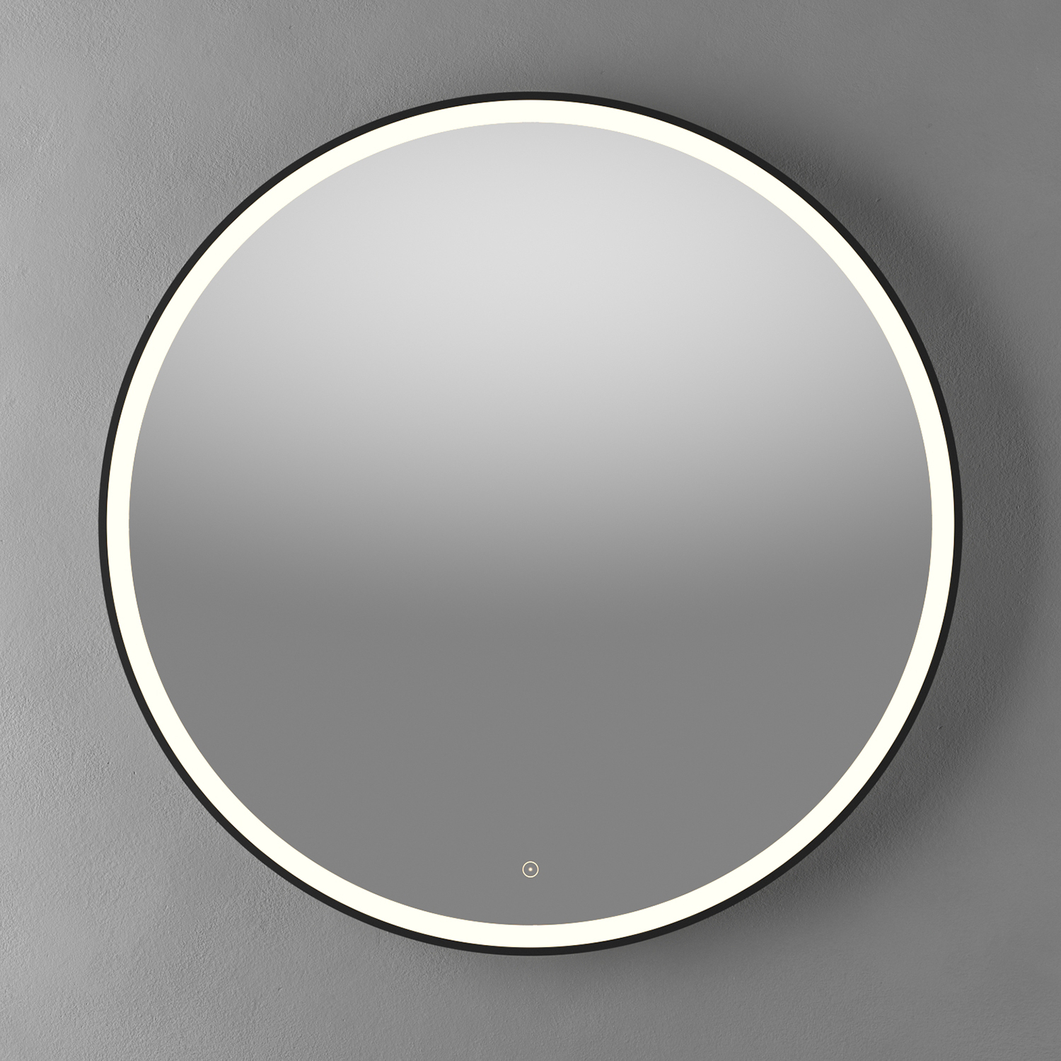 LinnBad Steim Rundt Speil med Sort ramme