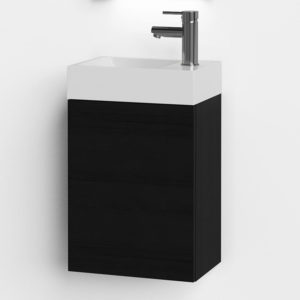 VikingBad Mie Slim Servantskap 40 cm - Sort Eik