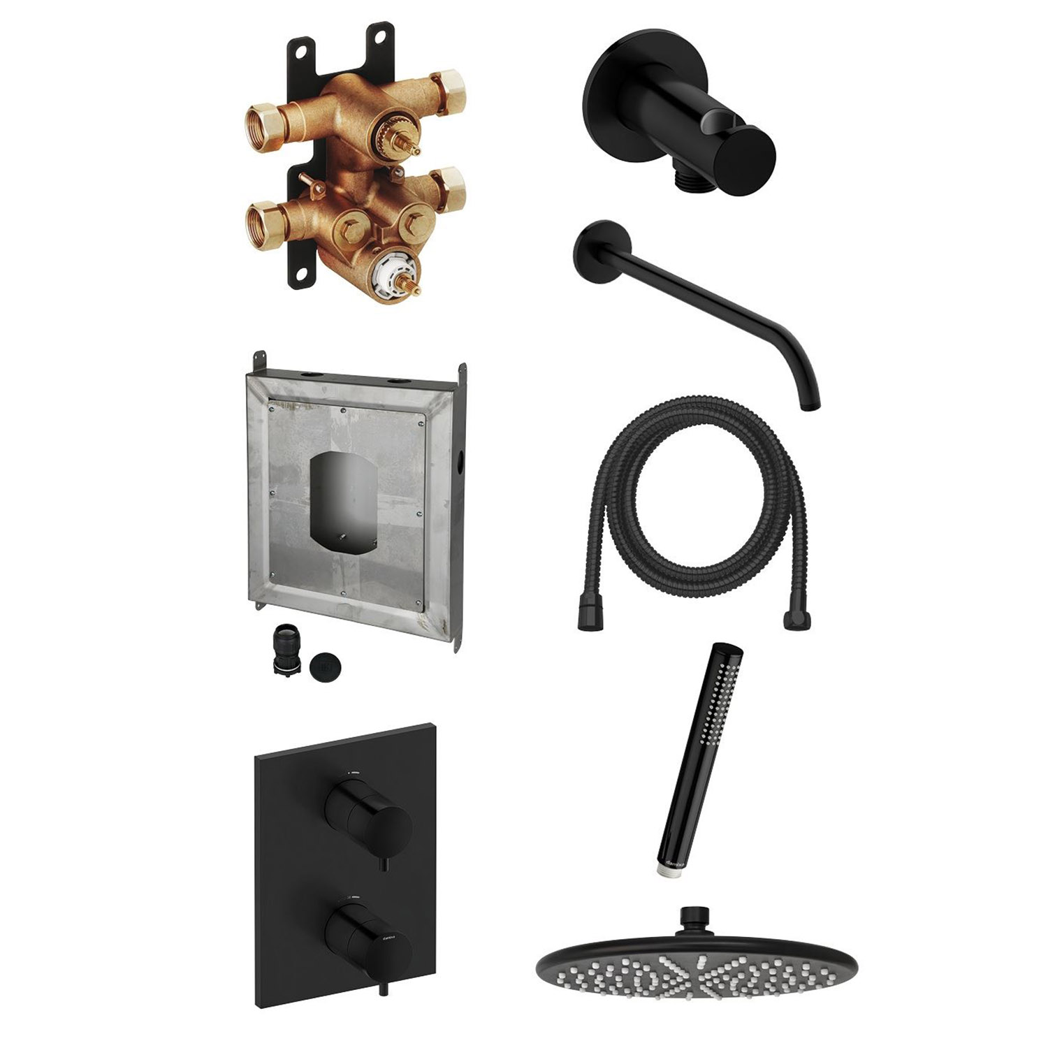 Silhouet Takdusj for innbygging - Sort Matt - Bilde 2