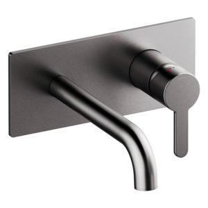 Silhouet Servantkran for innbygging - Børstet Grafitt