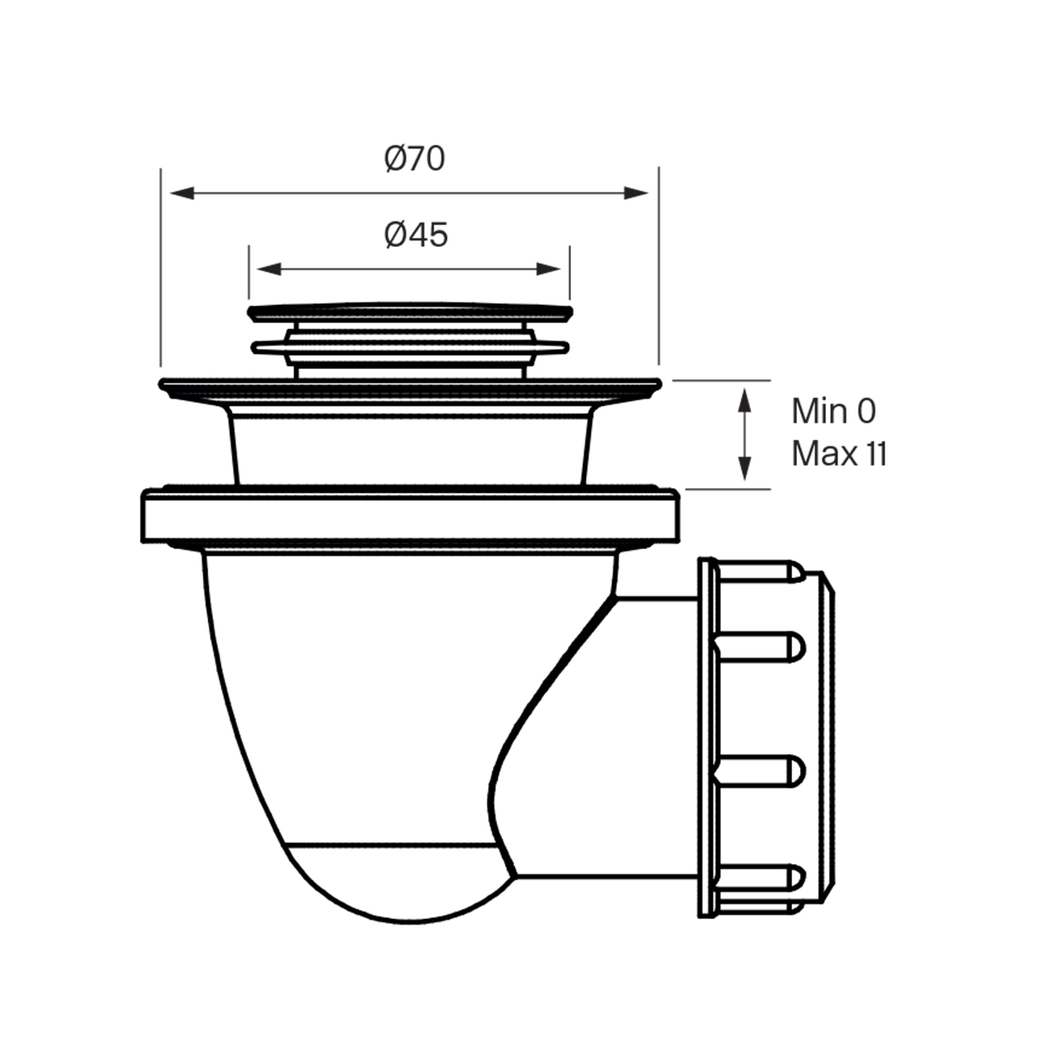 Tapwell 22200 Bunnventil for badekar - Krom - Bilde 2