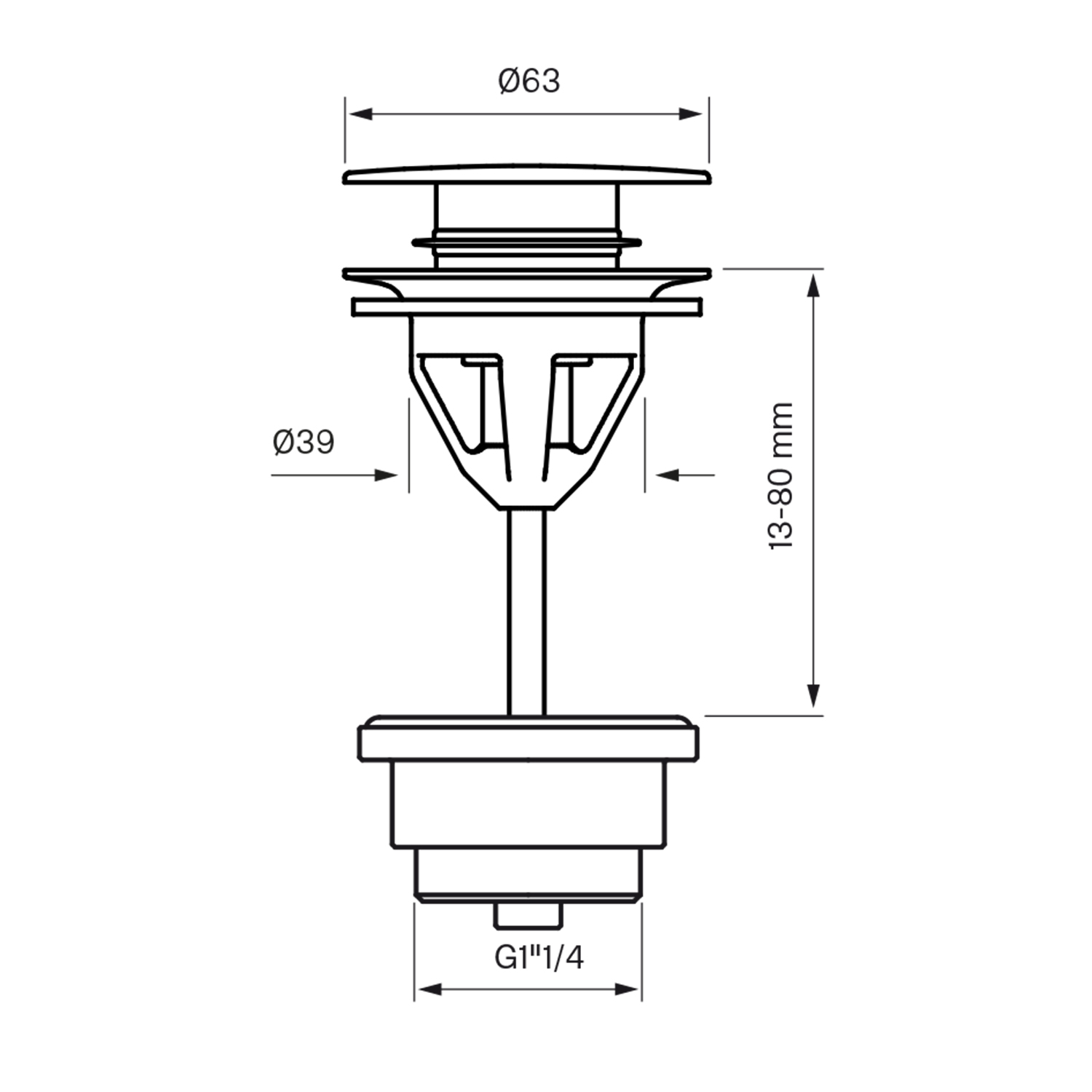 Tapwell 74200 Pop-Up Bunnventil - Krom - Bilde 2