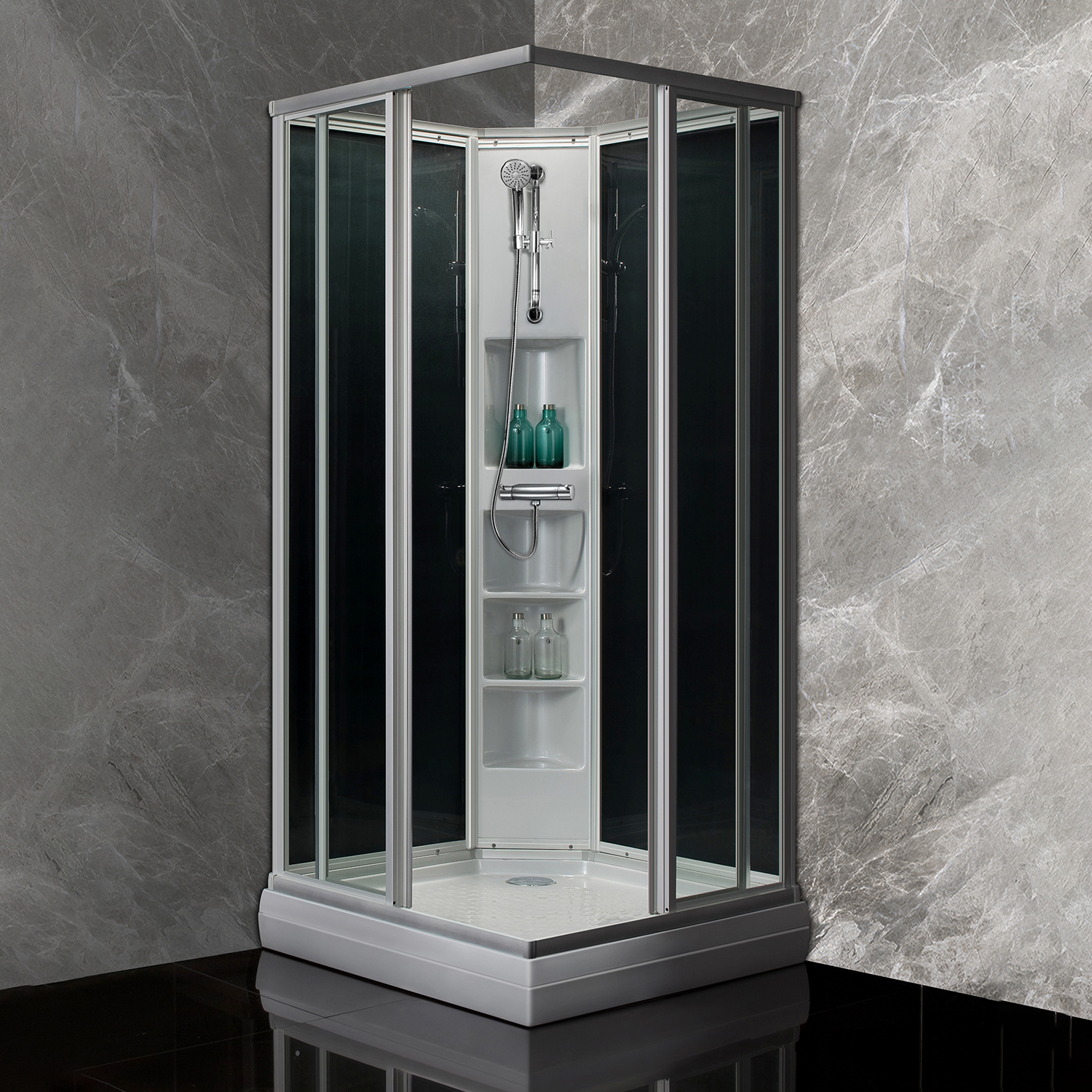 Sanipro Classic Alu Firkantet Dusjkabinett 80x80 - Bilde 2