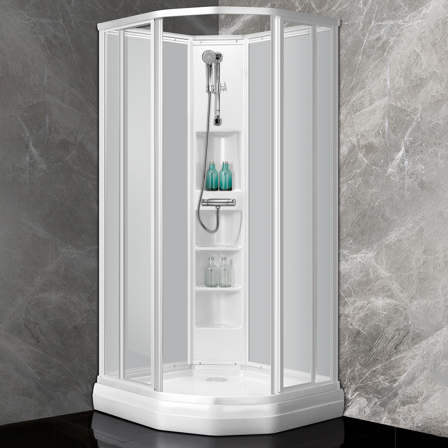 Sanipro Classic Hvit Dusjkabinett 90x90 - Bilde 2