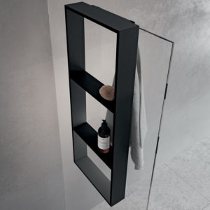 Novellini Frame Dusjhylle 3 hyller og krok - Sort Matt