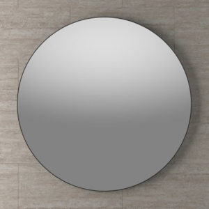 LinnBad Øyri Rundt Speil - Sort Ramme