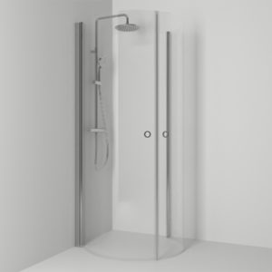 Svedbergs Skoga Hjørnedusj Rund - Krom Matt