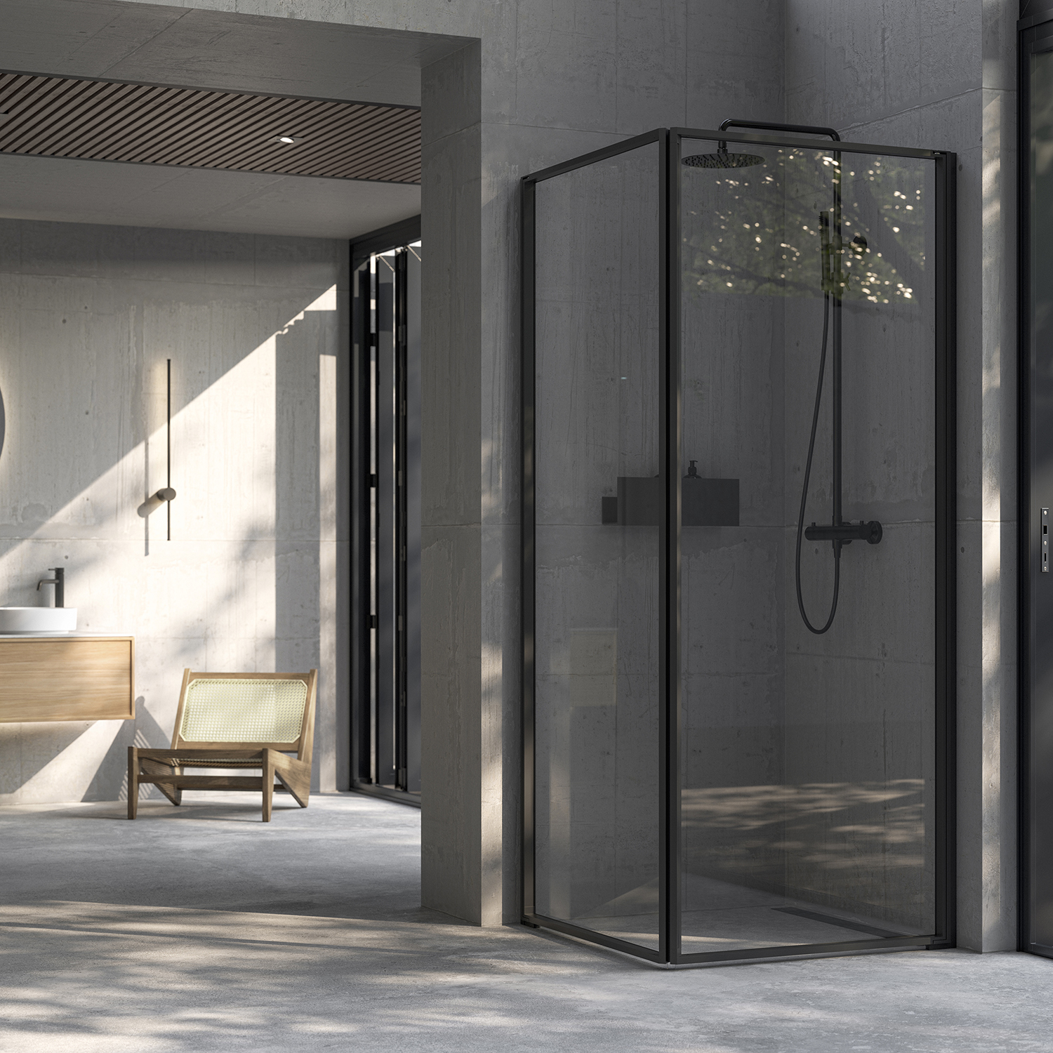 INR Edge 12 Dusjhjørne 90x90 - Onyx - Bilde 2