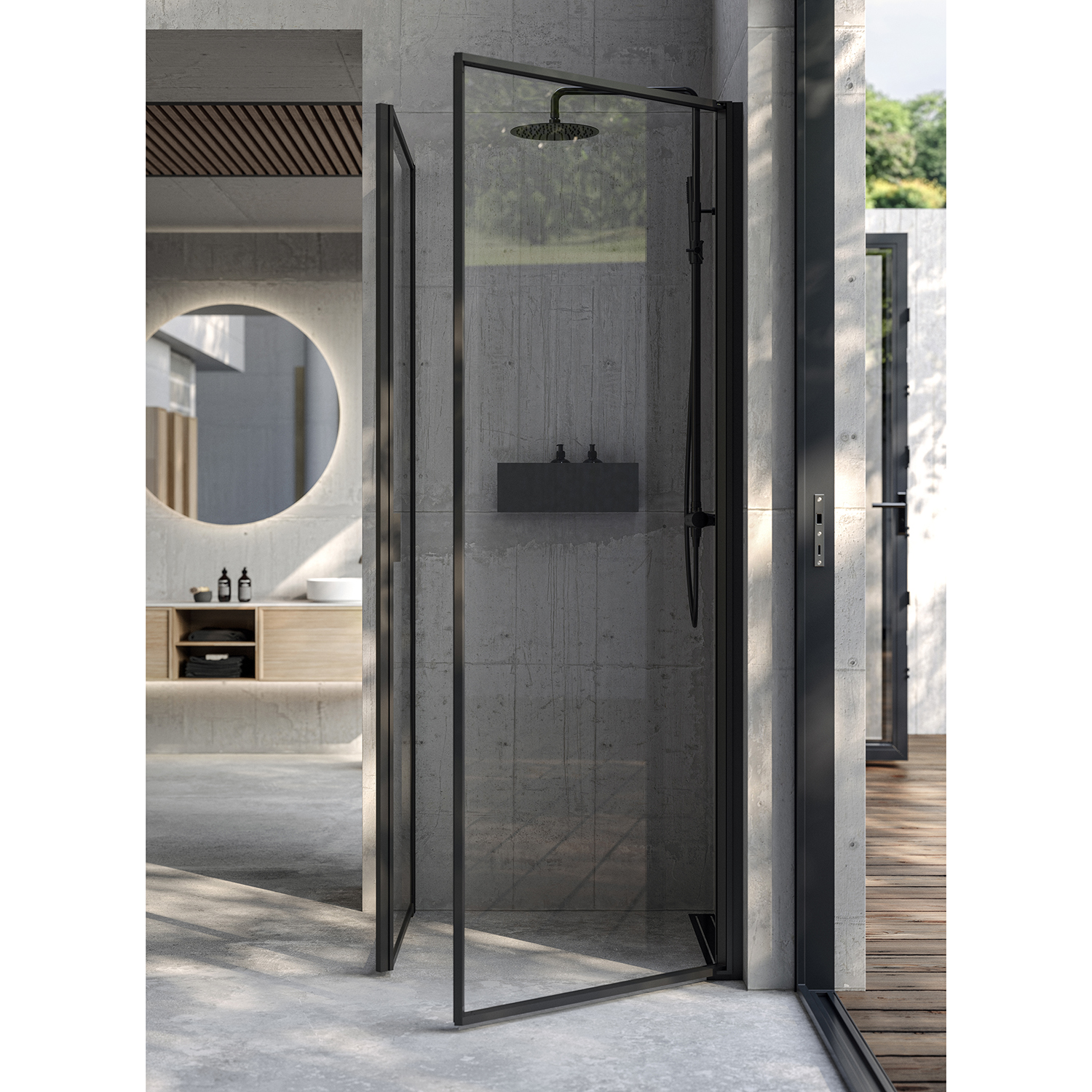 INR Edge 12 Dusjhjørne 90x90 - Onyx - Bilde 3