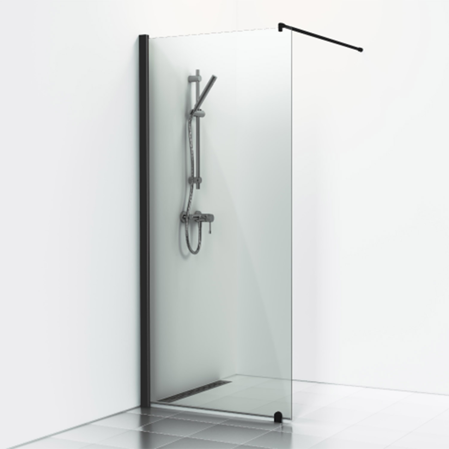 Skoga Skjermvegg Fast - Sort Matt - Bilde 3