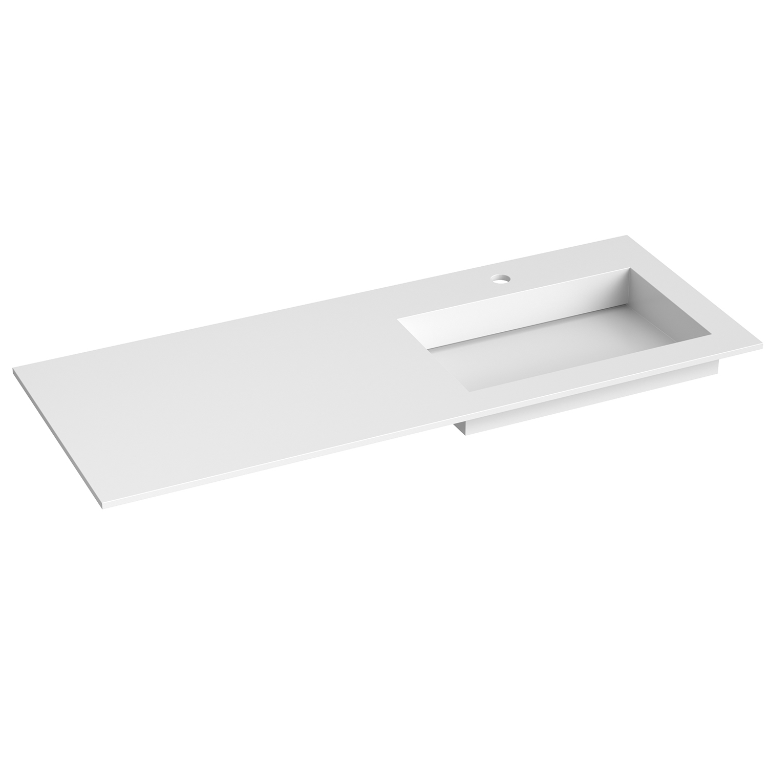 Corian Sidestilt Servant m/Flat bunn - Hvit Matt - Bilde 9