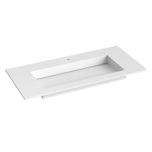 Corian Servant m/Flat bunn - Hvit Matt