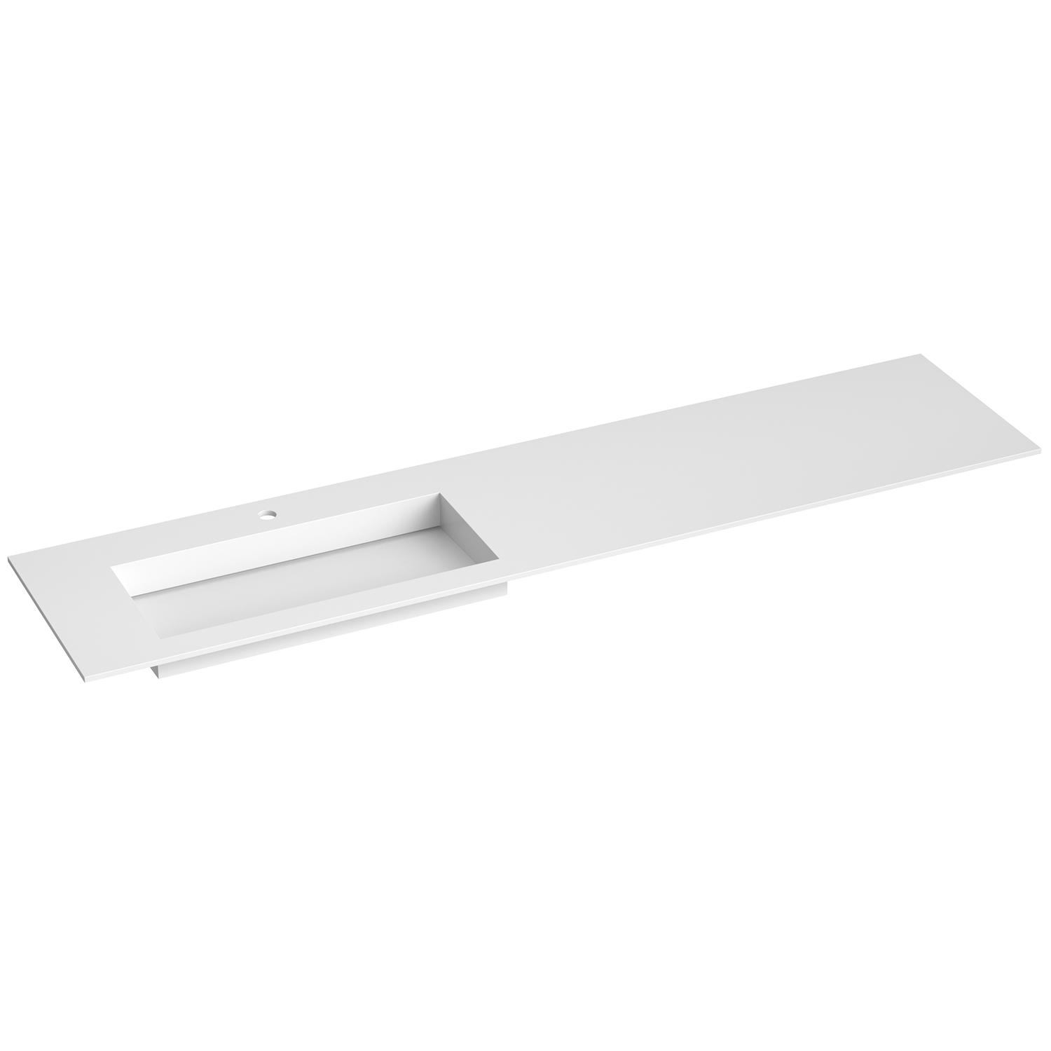 Corian Sidestilt Servant m/Flat bunn - Hvit Matt - Bilde 4