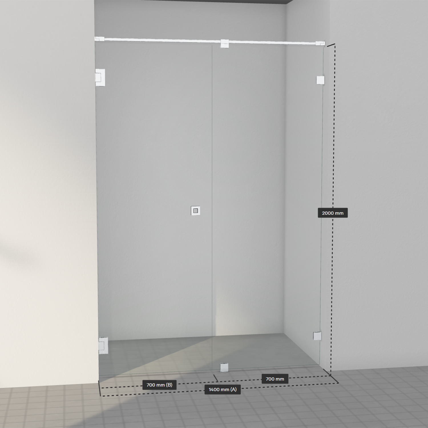 INR Arc 4 Original Fastvegg/Dør - Børstet Krom - Bilde 5