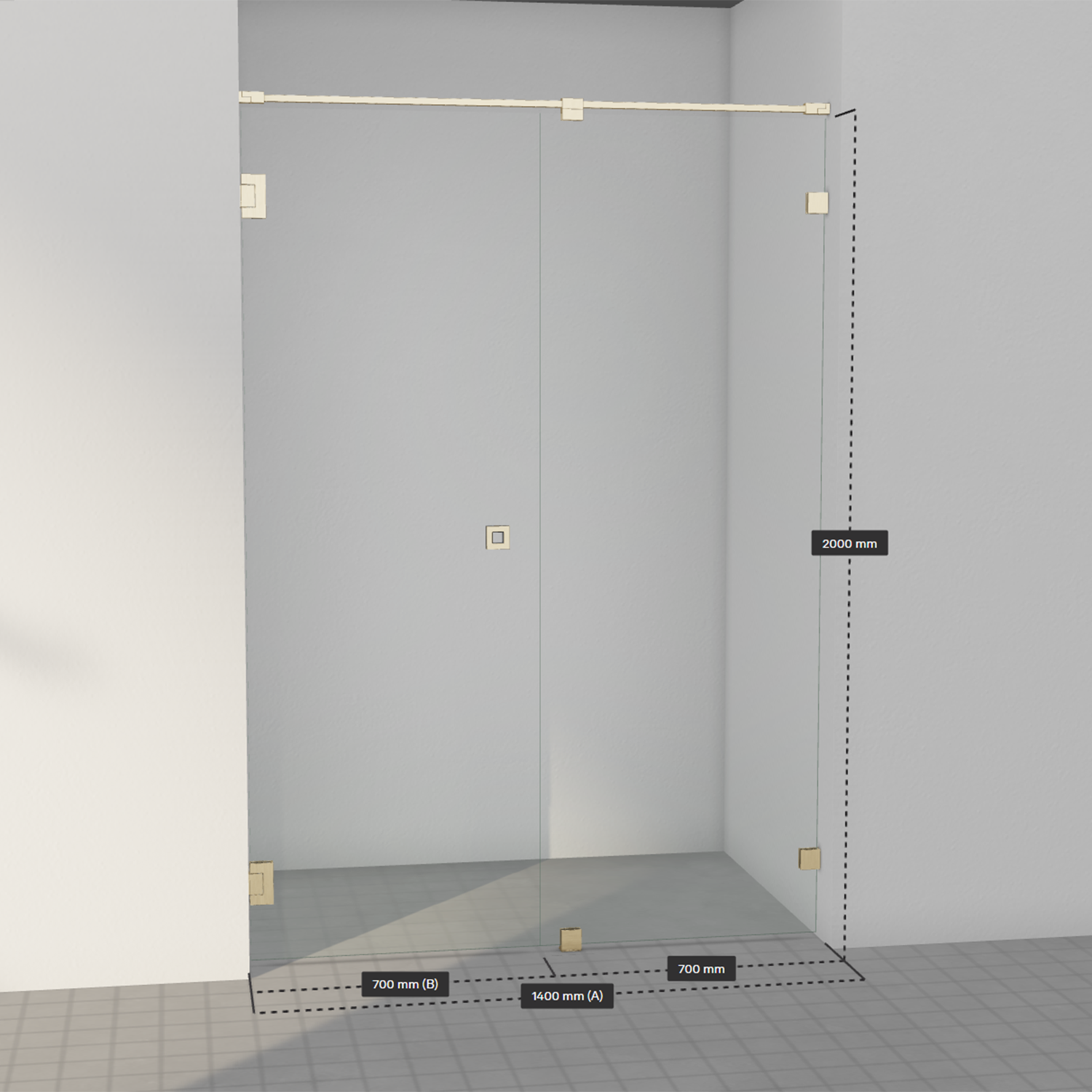 INR Arc 4 Original Fastvegg/Dør - Børstet Messing - Bilde 5