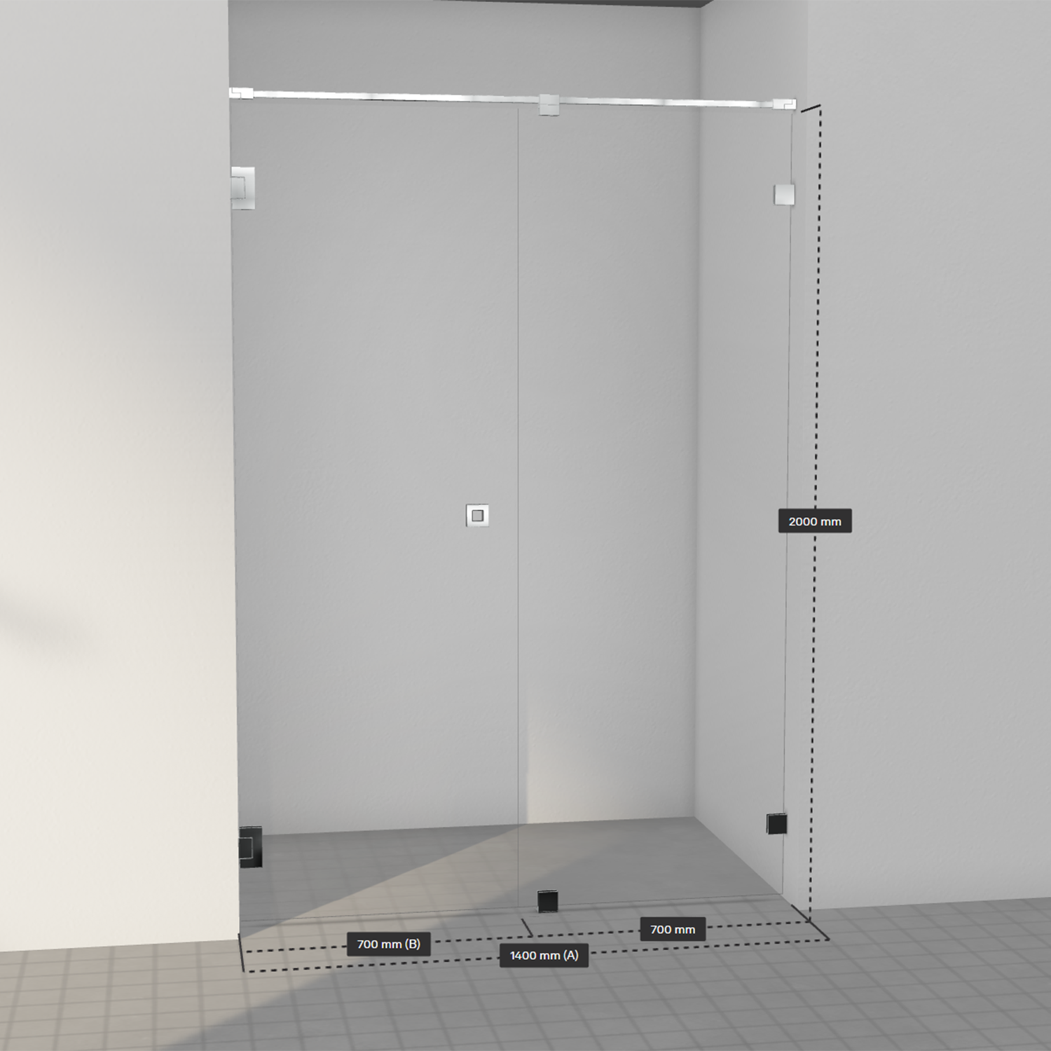 INR Arc 4 Original Fastvegg/Dør - Krom - Bilde 3