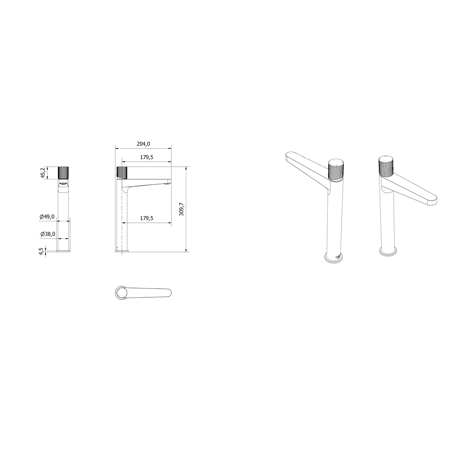 VikingBad Evin Høy Servantkran - Gull - Bilde 2