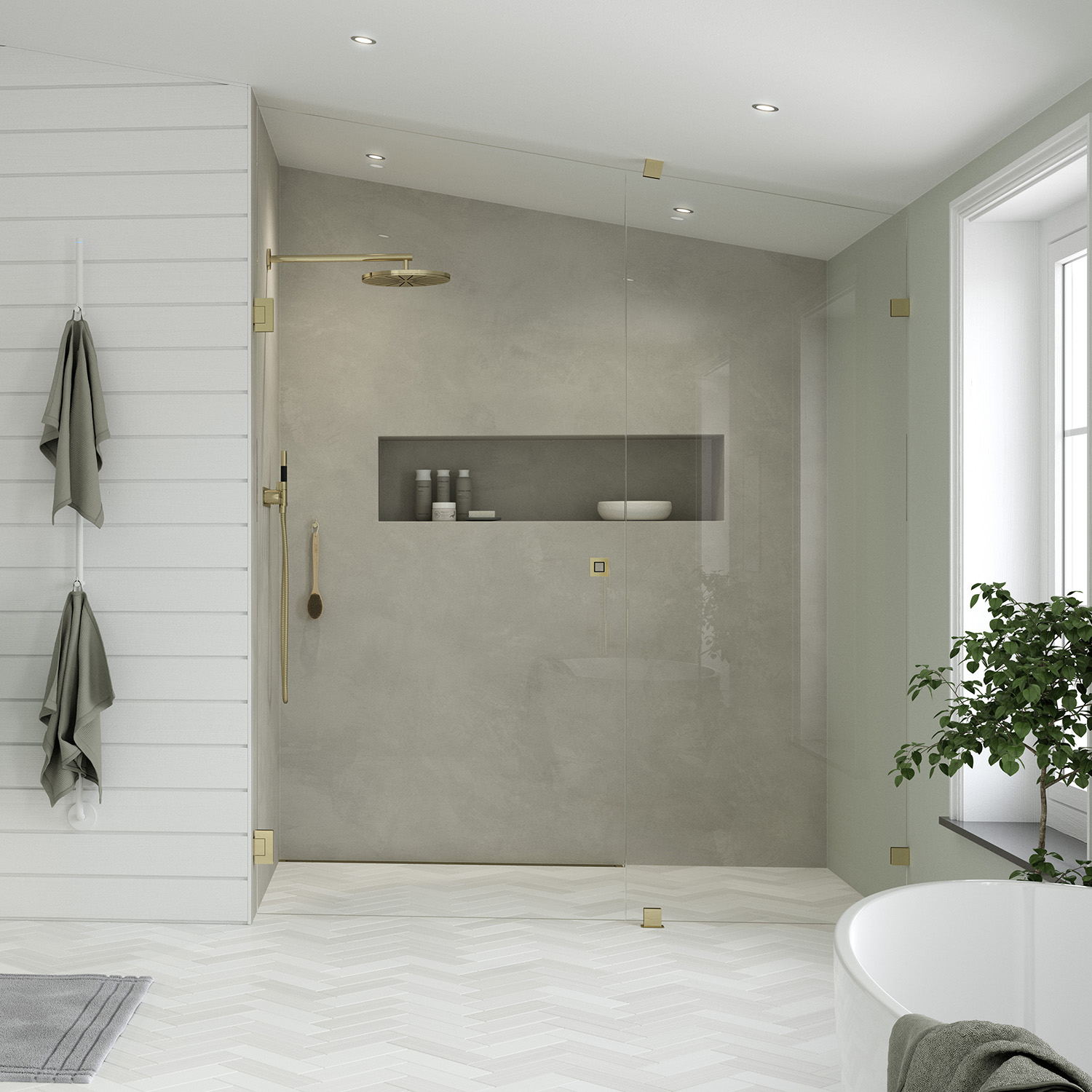 INR Arc 4 Original Fastvegg/Dør - Børstet Messing - Bilde 2