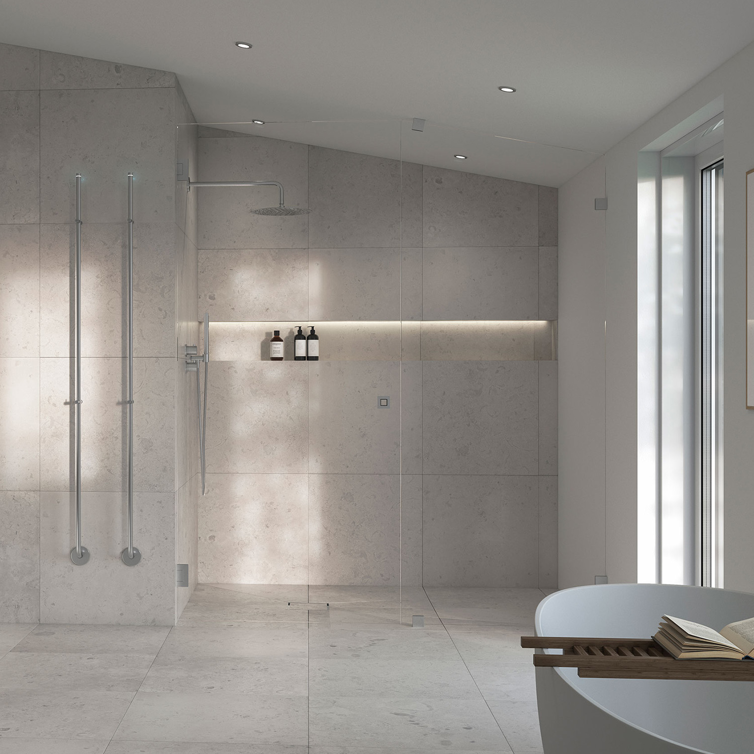 INR Arc 4 Original Fastvegg/Dør - Børstet Krom - Bilde 2