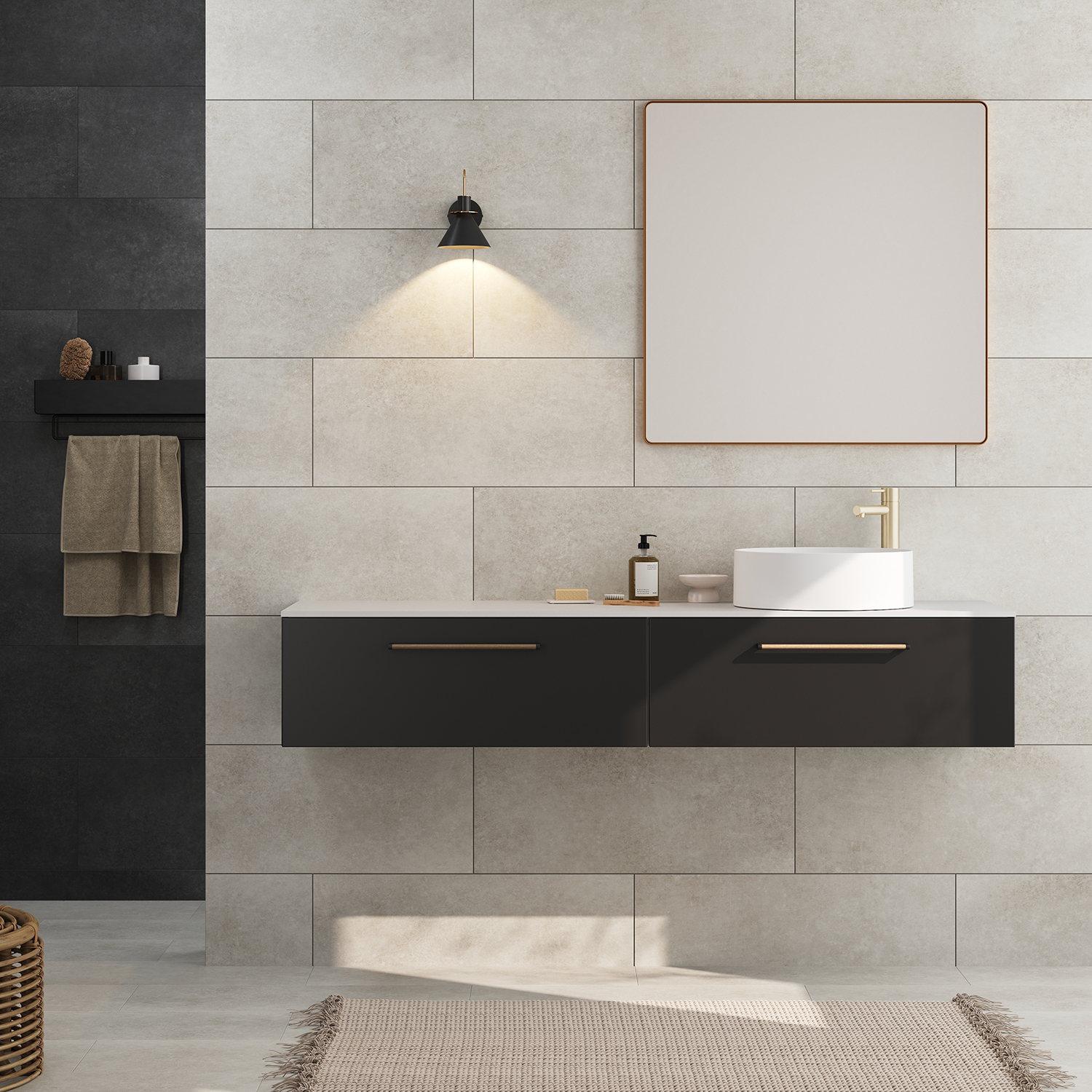 LinnBad Ingrid Servantskap 1 skuff - Sort Eik - Bilde 2