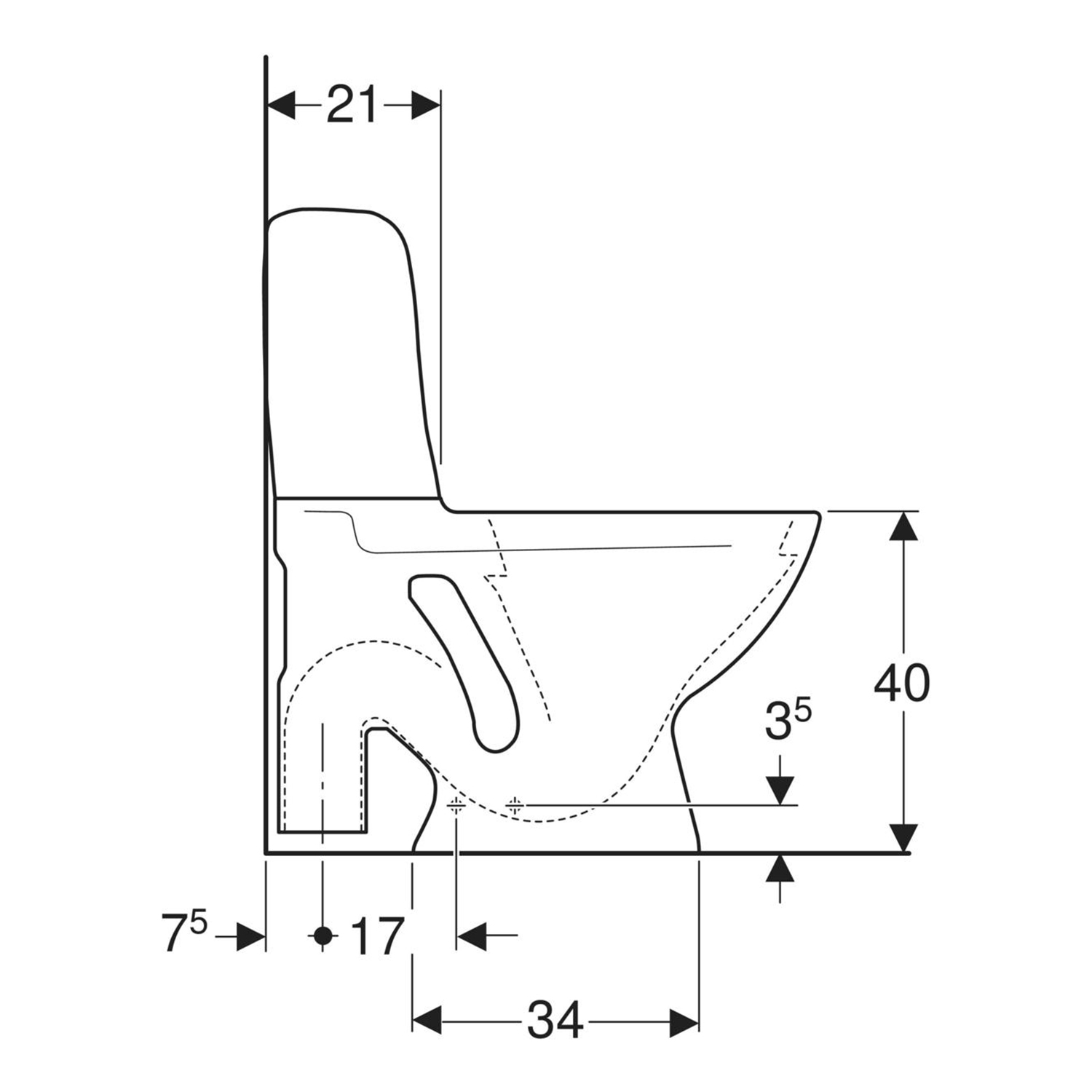 Porsgrund Trevi Toalett - Bilde 2
