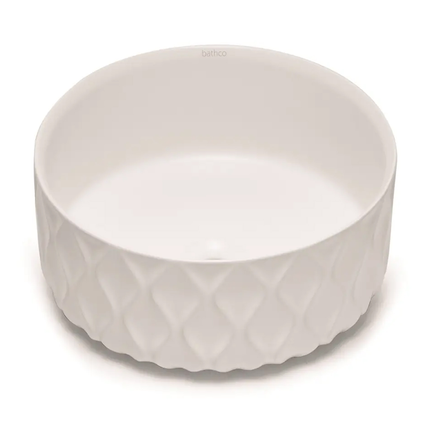 Bathco Sand Waves Servant Rund- Hvit Matt