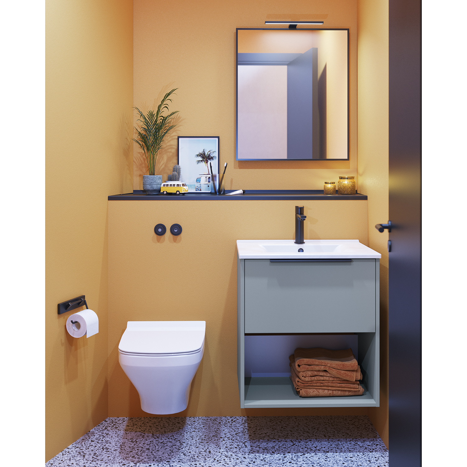 Dansani Mido+ Classic Servantskap m/Åpen Hylle - Blå - Bilde 3