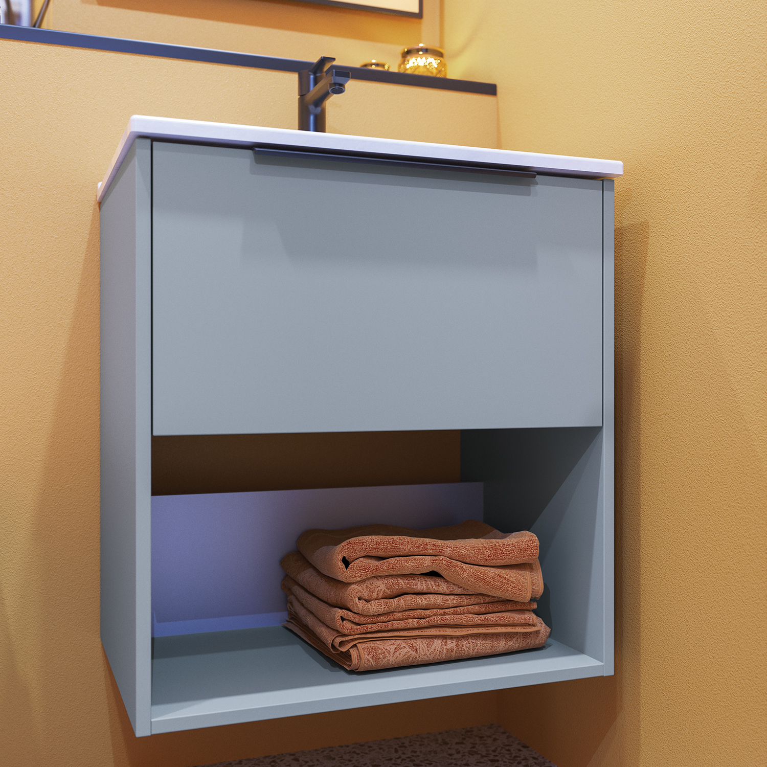 Dansani Mido+ Classic Servantskap m/Åpen Hylle - Blå - Bilde 2