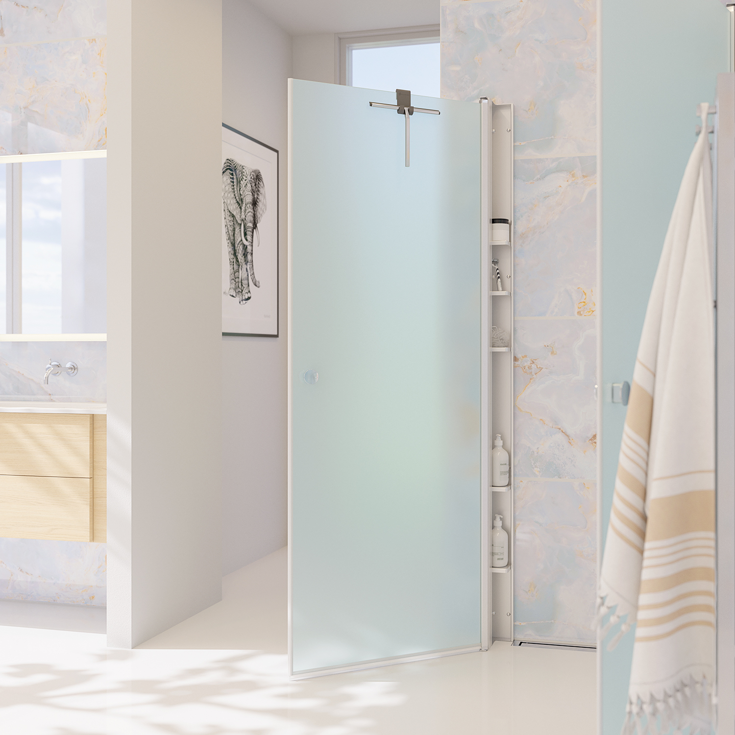 Dansani Match A Svingdør - Krom profil/Frostet glass - Bilde 2