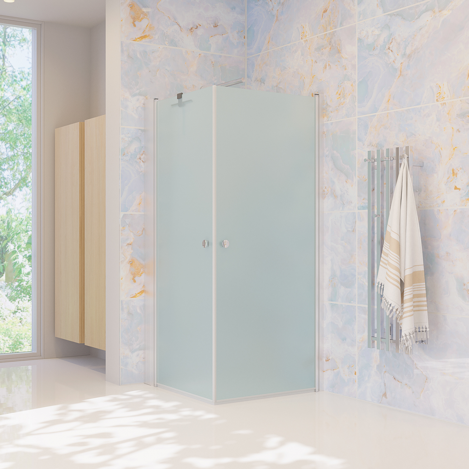 Dansani Match A Svingdør - Krom profil/Frostet glass - Bilde 3