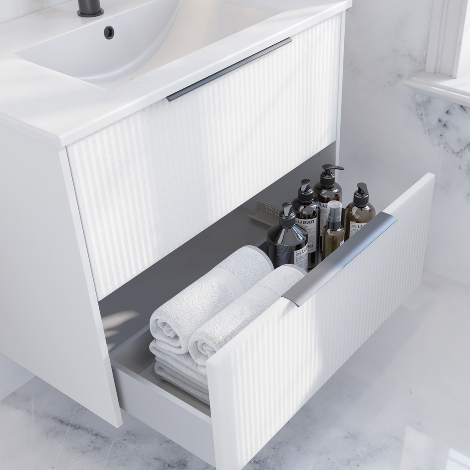 Dansani Mido+ Classic Servantskap 2s - Stripete Hvit - Bilde 3