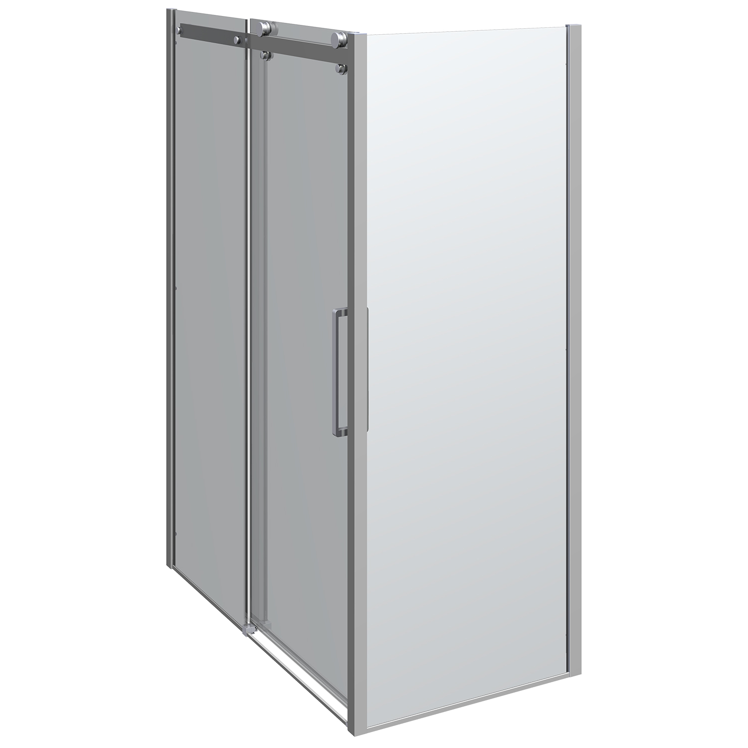 Dansani XXL Skyvedør med 1 Fastvegg - Krom