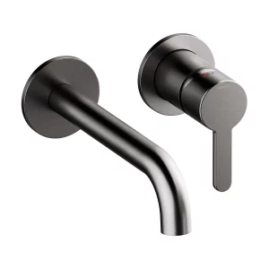 Silhouet Servantkran for innbygging m/Rosett 180 - Børstet Grafitt