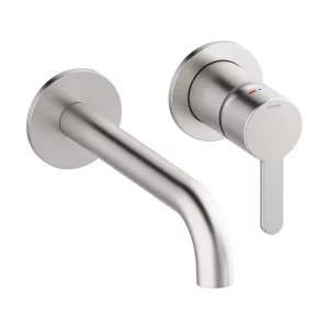 Silhouet Servantkran for innbygging m/Rosett 180 - Børstet Stål