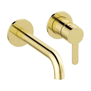 Silhouet Servantkran for innbygging m/Rosett 180 - Messing