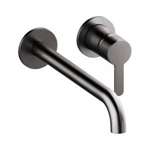 Silhouet Servantkran for innbygging m/Rosett 250 - Børstet Grafitt