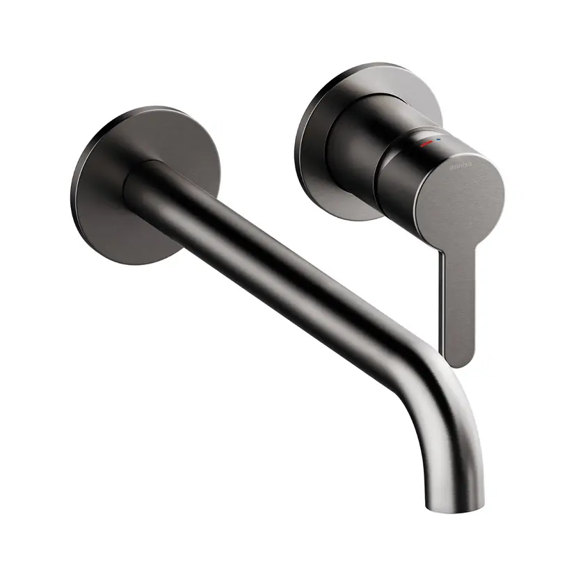 Silhouet Servantkran for innbygging m/Rosett 250 - Børstet Grafitt