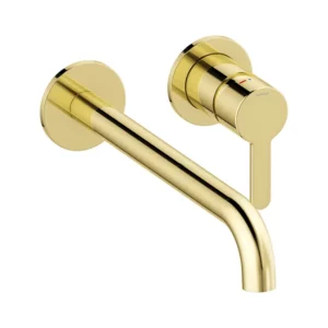 Silhouet Servantkran for innbygging m/Rosett 250 - Messing