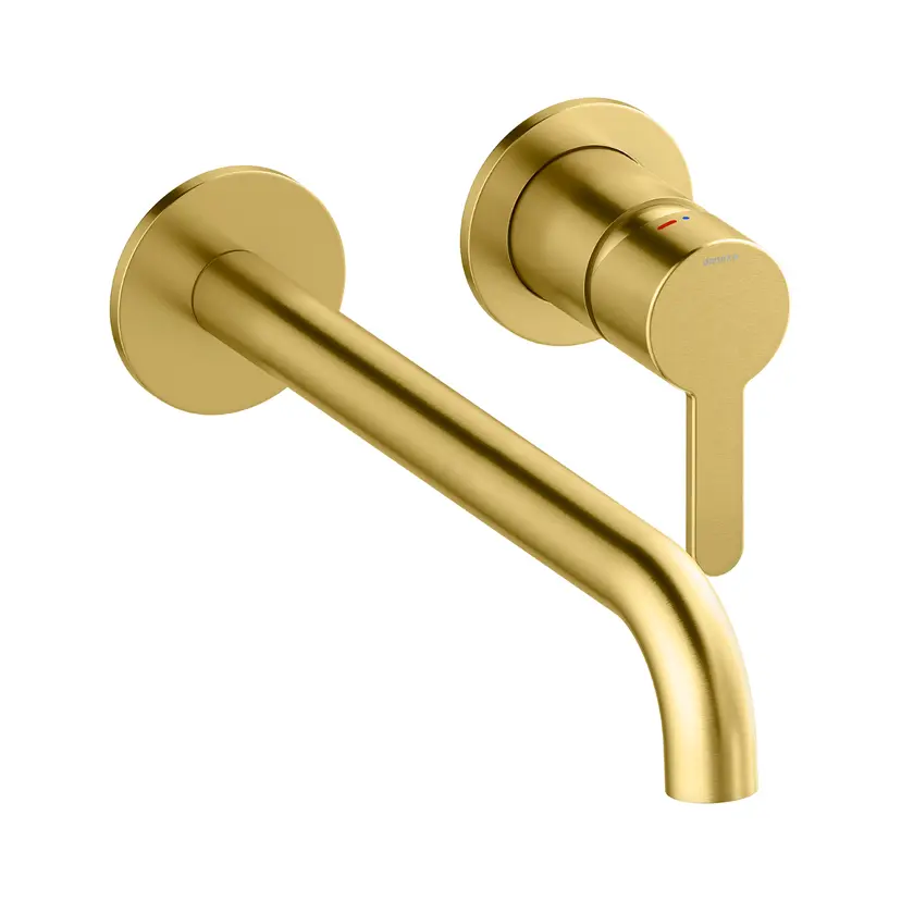 Silhouet Servantkran for innbygging m/Rosett 250 - Børs. Messing