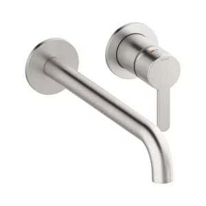 Silhouet Servantkran for innbygging m/Rosett 250 - Børstet Stål