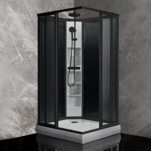 Sanipro Classic Black Firkantet Dusjkabinett 80x90